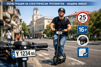 Община Ямбол въвежда задължителна регистрация на електрически тротинетки и скутери