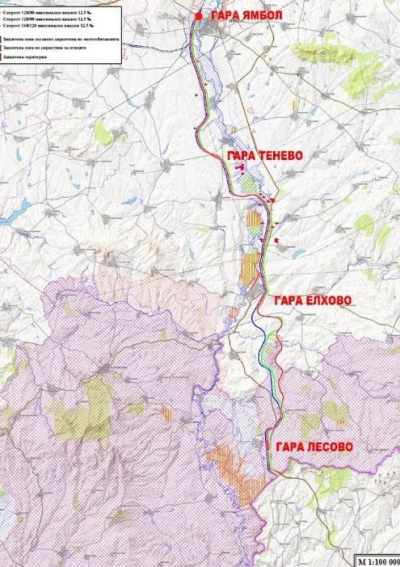 Готово е проучването по проекта за нова жп линия Ямбол – Елхово – Лесово - граница с Турция,