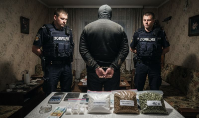 Полицаи заловиха криминално проявен с голямо количество наркотици до училище