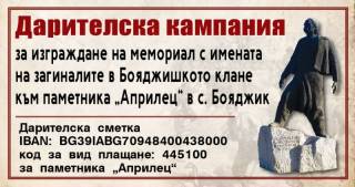 Дарителска кампания за мемориал с имената на загиналите в Бояджишкото клане